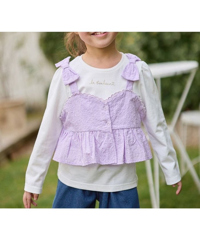 【エニィ/ANY / KIDS】のキャミソール付き 長袖Tシャツ インテリア・キッズ・メンズ・レディースファッション・服の通販 founy(ファニー) https://founy.com/ ファッション Fashion キッズファッション Fashion for Kids トップス・カットソー Cut & Sew Tops カットソー Cut and Sewn Top ガーリー Girly, Feminine Style キャミソール Camisole, Spaghetti Strap Top ポケット Pocket, Pocket Detail リボン Ribbon, Bow レース Lace, Lace Fabric 夏 Summer 春 Spring S/S・春夏 SS, Spring/Summer, Warm Season 長袖 Long Sleeve, Full Sleeve |ID: prp329100004575759 ipo3291000000033665688