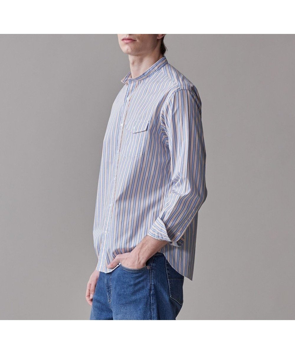 【ジェイ プレス/J.PRESS / MEN】の【SOMELOS】マルチストライプ バンドカラーシャツ 人気、トレンドファッション・服の通販 founy(ファニー) 　ファッション　Fashion　メンズファッション　Fashion for Men　トップス・カットソー　Cut & Sew Tops　メンズシャツ　Shirts　インナー　Innerwear　洗える　Machine Washable　シンプル　Simple, Minimal　ストライプ　Stripe, Striped Pattern　ドレス　Dress, One-Piece　バランス　Balance, Style Balance　フラップ　Flap, Flap Pocket　ベーシック　Basic, Essential　ポケット　Pocket, Pocket Detail　メンズ　Men's, Menswear　モダン　Modern, Contemporary　A/W・秋冬　Autumn/Winter　S/S・春夏　SS, Spring/Summer, Warm Season　夏　Summer　 other-1|ID: prp329100004575772 ipo3291000000033246513