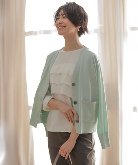 【ジェイ プレス/J.PRESS】の【洗える】Cotton Acetate ドルマンスリーブ カーディガン 人気、トレンドファッション・服の通販 founy(ファニー) ファッション Fashion レディースファッション Fashion for Women トップス・カットソー Cut & Sew Tops カーディガン・羽織り Layered Style Cardigans おすすめ Recommended / Our Picks カーディガン Cardigan, Knitwear コンパクト Compact, Small Size ドレープ Drape, Draping Fabric 夏 Summer 春 Spring S/S・春夏 SS, Spring/Summer, Warm Season 洗える Machine Washable |ID:prp329100004575901