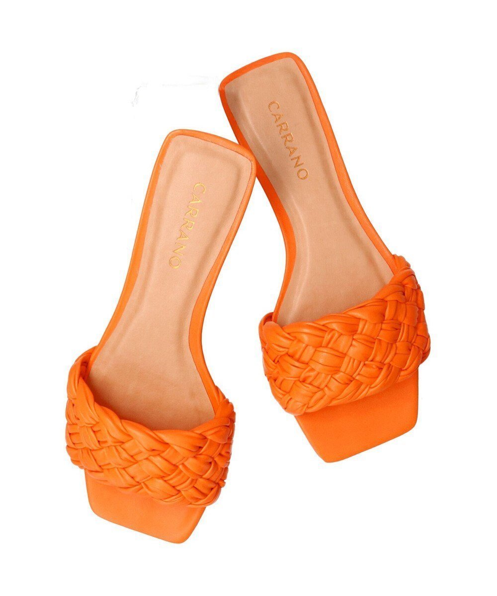 【インター ショシュール/INTER-CHAUSSURES】の【CARRANO】イントレチャートフラットミュールサンダル インテリア・キッズ・メンズ・レディースファッション・服の通販 founy(ファニー) 　ファッション　Fashion　レディースファッション　Ladies' Fashion Online　コレクション　Collection　サンダル　Sandals　人気　Popularity　再入荷　Restock/Back In Stock/Re Arrival　夏　Summer　春　Spring　S/S・春夏　Ss・Spring/Summer　オレンジ|ID: prp329100004576137 ipo3291000000032406331