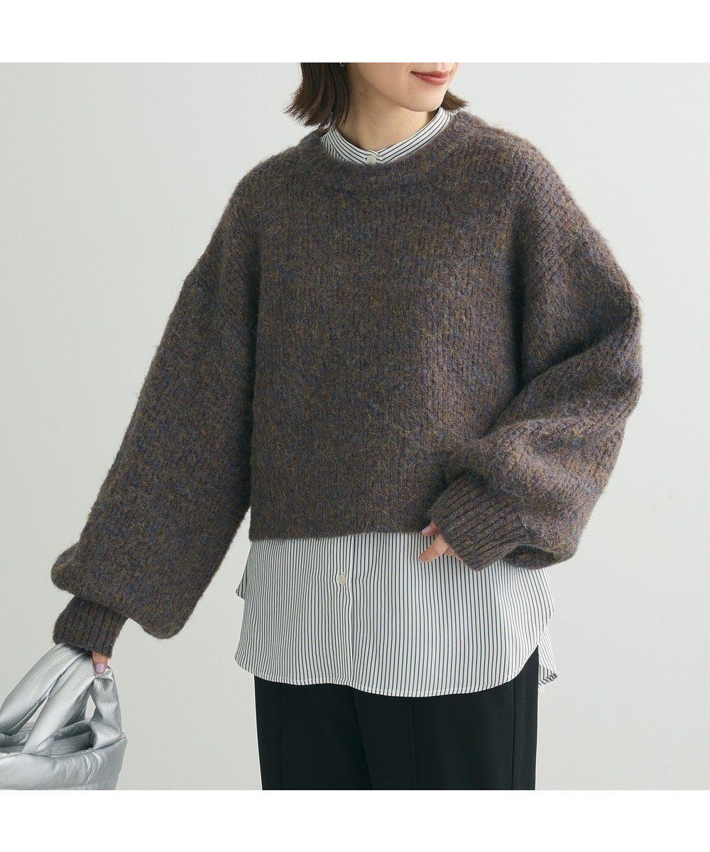 【グリーンパークス/Green Parks】の・ELENCARE DUE ミックスシャギーニット インテリア・キッズ・メンズ・レディースファッション・服の通販 founy(ファニー) 　ファッション　Fashion　レディースファッション　Ladies' Fashion Online　トップス・カットソー　Tops/Tshirt　ニット　Knit Tops　おすすめ　Recommend　セーター　Sweater　トレンド　Trend　フェミニン　Feminine　ポケット　Pocket　ミックス　Mix　ワイド　Wide　A/W・秋冬　Aw・Autumn/Winter・Fw・Fall-Winter　Brown|ID: prp329100004576504 ipo3291000000032554227