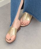 【インター ショシュール/INTER-CHAUSSURES】の【ITALIAN SHOEMAKERS】メタルモチーフウェッジヒールサンダル ゴールド|ID: prp329100004576523 ipo3291000000032672114
