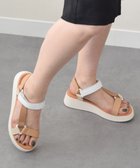 【インター ショシュール/INTER-CHAUSSURES】の【Oh my Sandals】カラーコンビ厚底ベルクロサンダル ホワイトコンビ|ID: prp329100004576525 ipo3291000000032411528