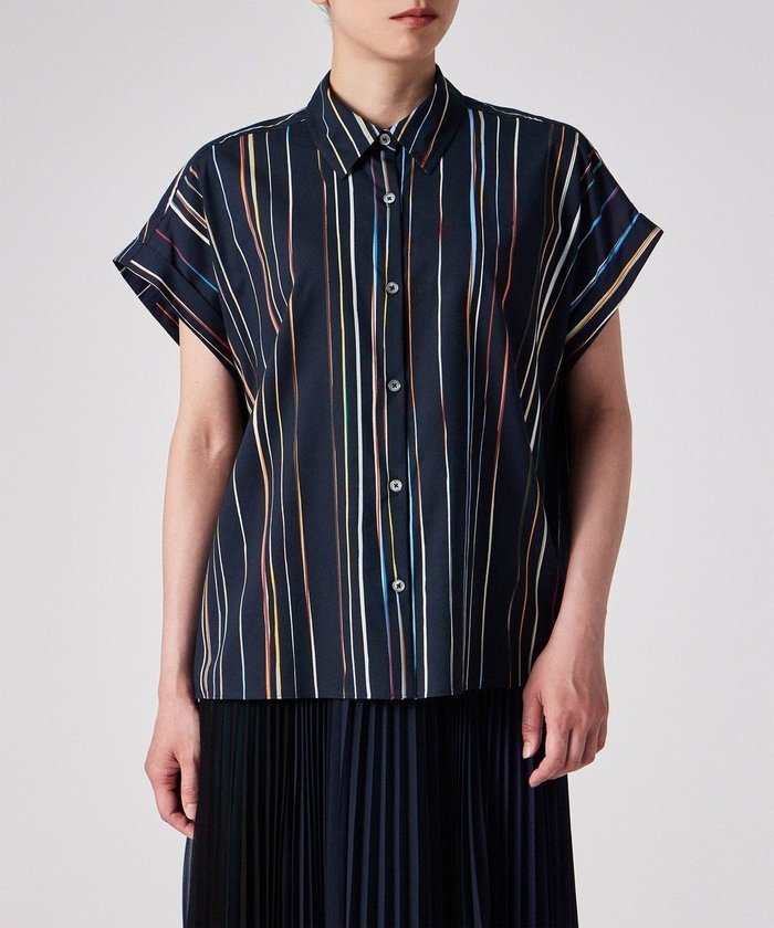 【ポール スミス/Paul Smith】の【洗える】Signature Pinstripe 半袖シャツ インテリア・キッズ・メンズ・レディースファッション・服の通販 founy(ファニー) https://founy.com/ ファッション Fashion レディースファッション Fashion for Women トップス・カットソー Cut & Sew Tops シャツ・ブラウス・オフィスカジュアル Elegant Blouses & Button-Ups おすすめ Recommended / Our Picks シンプル Simple, Minimal プリント Print, Printed Pattern モダン Modern, Contemporary リラックス Relax, Relaxed Fit ワーク Workwear, Utility Style エレガント 上品 Elegant 半袖 Short Sleeve, Half Sleeve 夏 Summer S/S・春夏 SS, Spring/Summer, Warm Season 洗える Machine Washable A/W・秋冬 Autumn/Winter 羽織 Haori, Light Jacket |ID: prp329100004576537 ipo3291000000033523781