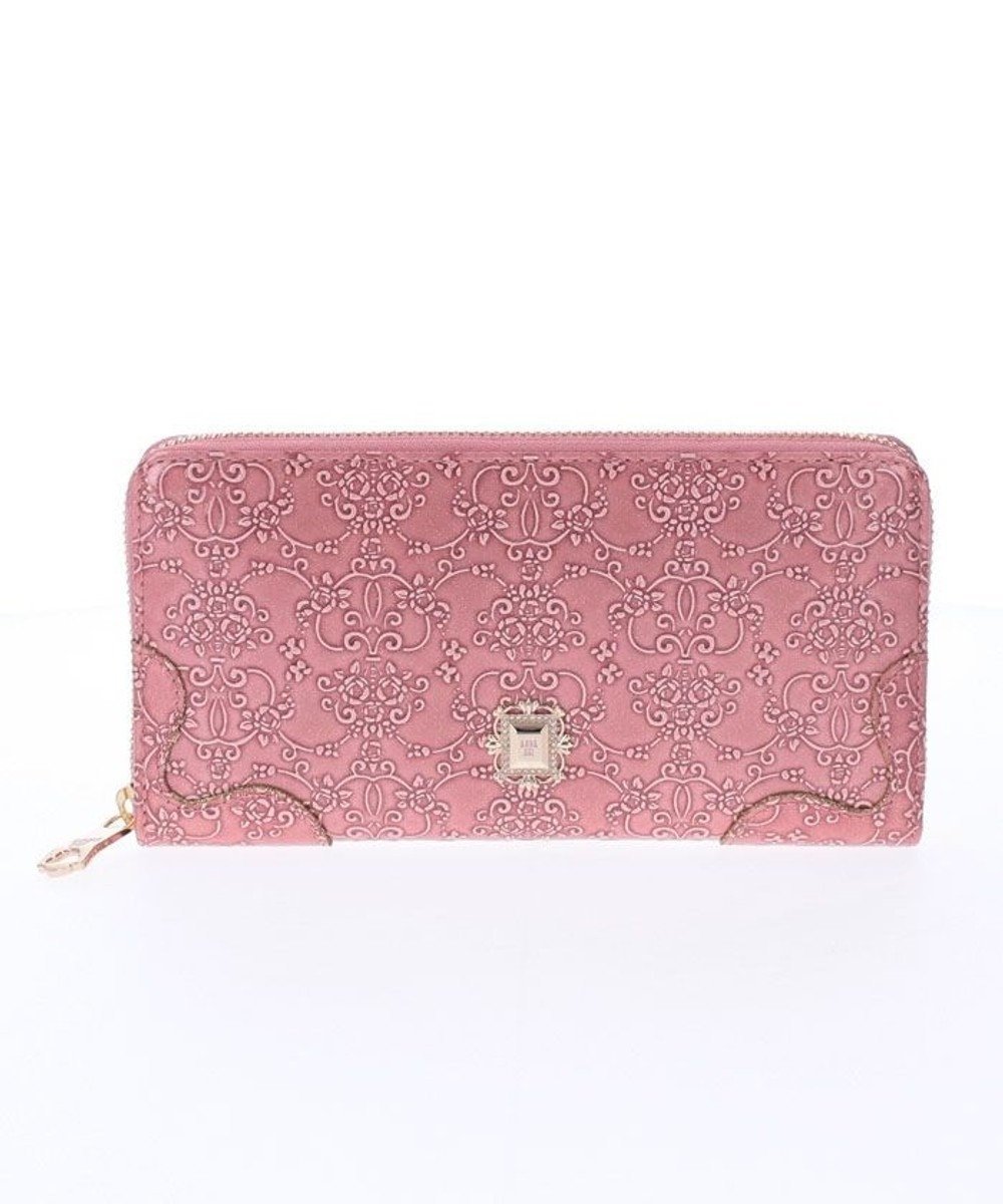 【アナスイ/ANNA SUI】のルーミー ラウンドファスナー長財布 インテリア・キッズ・メンズ・レディースファッション・服の通販 founy(ファニー) 　ファッション　Fashion　レディースファッション　WOMEN　財布　Wallets　エナメル　Enamel　ストーン　Stone　ブローチ　Brooch　ラウンド　Round　定番　Standard　財布　Wallet　ピンク|ID: prp329100004576557 ipo3291000000032411826
