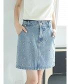 【アースミュージックアンドエコロジー/earth music&ecology】のビジューデニムミニスカート Light Indigo|ID: prp329100004576712 ipo3291000000034252135