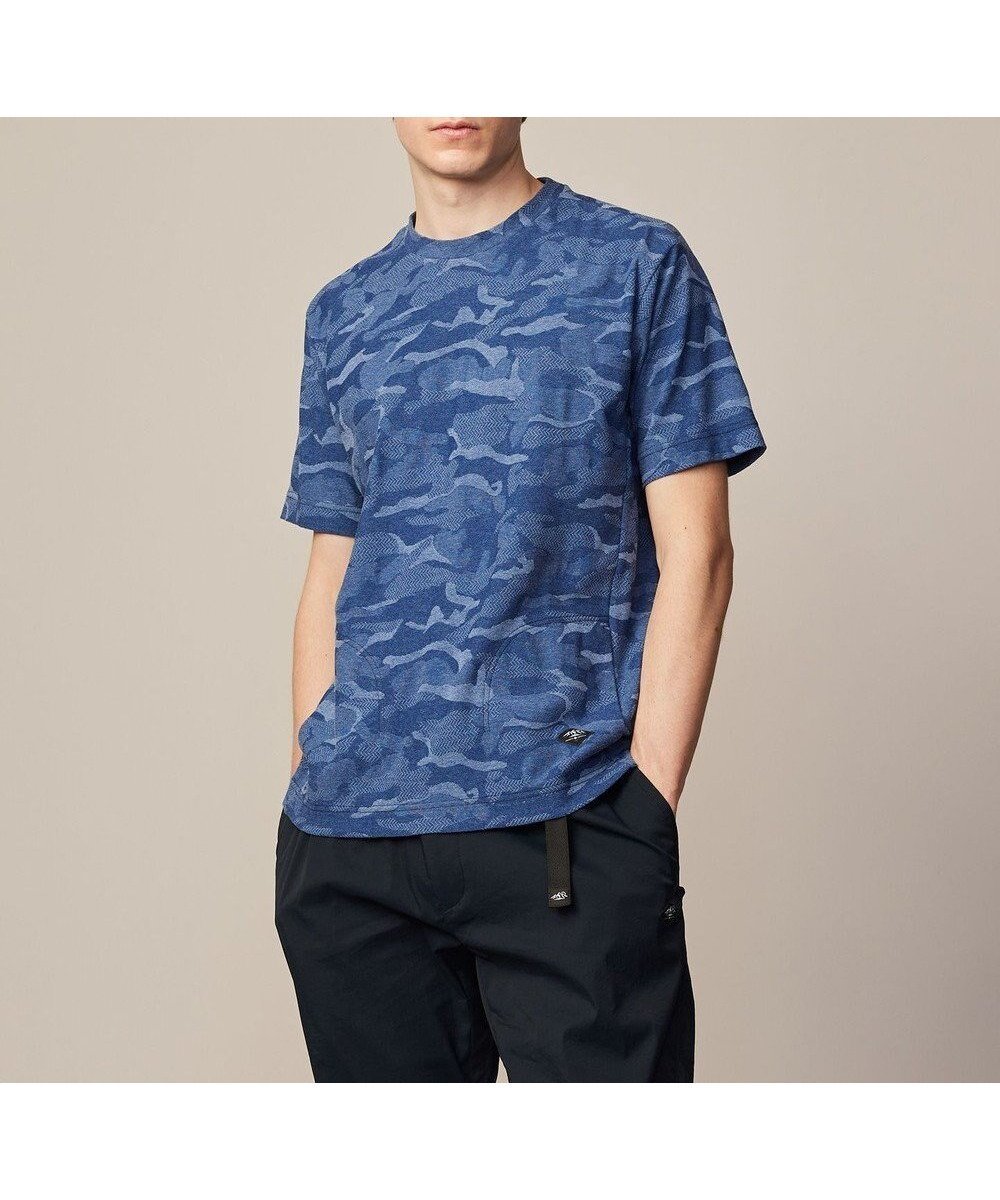 【ジョセフ アブード マウンテン/JOSEPH ABBOUD MOUNTAIN】の【吸水速乾・男女兼用】カモフラジャガードTシャツ インテリア・キッズ・メンズ・レディースファッション・服の通販 founy(ファニー) 　ファッション　Fashion　レディースファッション　Ladies' Fashion Online　トップス・カットソー　Tops/Tshirt　シャツ/ブラウス　Shirts/Blouses　ロング / Tシャツ　T-Shirts　カットソー　Cut and Sewn　カットソー　Cut And Sew　グラデーション　Gradation　ストレッチ　Stretch　フロント　Front　ポケット　Pocket　ループ　Loop　再入荷　Restock/Back In Stock/Re Arrival　吸水　Water Absorption　夏　Summer　春　Spring　S/S・春夏　Ss・Spring/Summer　軽量　Lightweight　ブルー系7|ID: prp329100004576736 ipo3291000000032677495