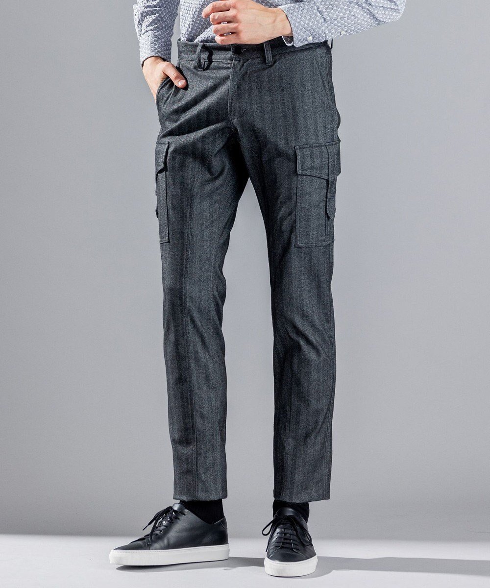 【ジョゼフ オム/JOSEPH HOMME / MEN】のソフトヘリンボンストレッチ / CIGAR CARGO インテリア・キッズ・メンズ・レディースファッション・服の通販 founy(ファニー) 　ファッション　Fashion　メンズファッション　Fashion for Men　ボトムス　Bottoms　ストレッチ　Stretch, Stretchy Fabric　ストレート　Straight, Straight Cut　スリム　Slim, Slim Fit　ワーク　Workwear, Utility Style　エレガント 上品　Elegant　冬　Winter / This Winter　A/W・秋冬　Autumn/Winter　グレー系|ID: prp329100004576737 ipo3291000000033474706