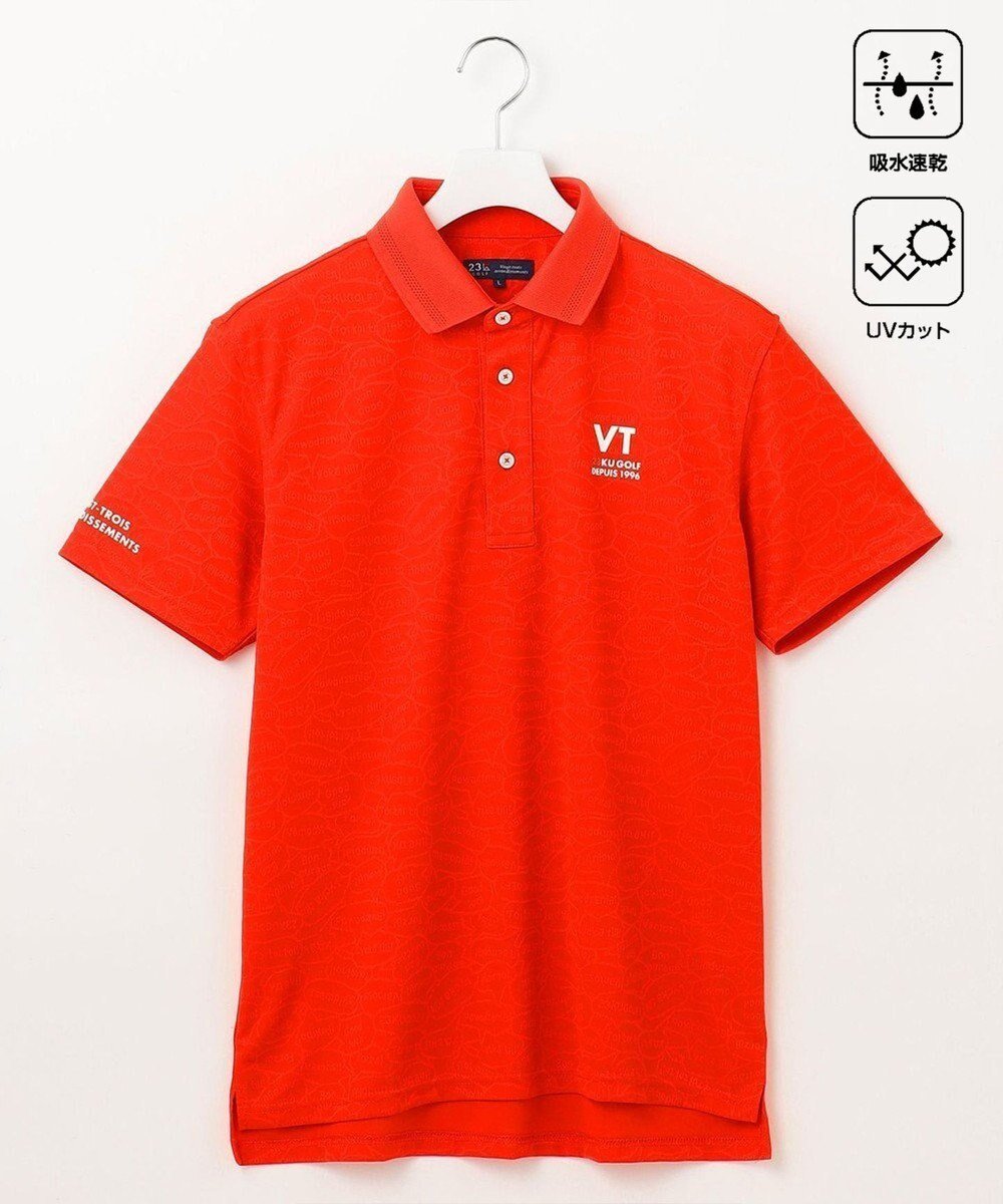 【23区 ゴルフ/23区GOLF / MEN】の【MEN】【吸水速乾/UVケア】YELL柄ジャガード ポロシャツ インテリア・キッズ・メンズ・レディースファッション・服の通販 founy(ファニー) 　ファッション　Fashion　メンズファッション　MEN　トップス・カットソー　Tops/Tshirt/Men　シャツ　Shirts　ポロシャツ　Polo Shirts　ゴルフ　Golf　オレンジ　Orange　シンプル　Simple　ストレッチ　Stretch　ベーシック　Basic　ポロシャツ　Polo Shirt　モチーフ　Motif　ラグジュアリー　Luxury　吸水　Water Absorption　夏　Summer　春　Spring　S/S・春夏　Ss・Spring/Summer　無地　Plain Color　オレンジ系|ID: prp329100004576738 ipo3291000000032413581