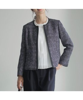【ジェイ プレス/J.PRESS】の【セットアップ対応】ファンシーツイード ノーカラー ジャケット 人気、トレンドファッション・服の通販 founy(ファニー) ファッション Fashion レディースファッション WOMEN アウター Coat Outerwear ジャケット Jackets ノーカラージャケット No Collar Leather Jackets エレガント 上品 Elegant コンパクト Compact 切替 Switching サテン Satin シンプル Simple ジャケット Jacket スタイリッシュ Stylish セットアップ Set Up ツイード Tweed 長袖 Long Sleeve ブレード Blade ミックス Mix ループ Loop A/W・秋冬 Aw・Autumn/Winter・Fw・Fall-Winter 再入荷 Restock/Back In Stock/Re Arrival |ID:prp329100004576750
