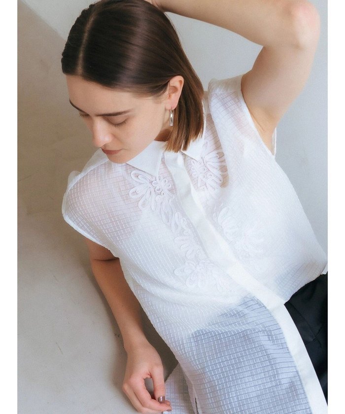 【イェッカ ヴェッカ/YECCA VECCA】のコード刺繍シアーブラウス インテリア・キッズ・メンズ・レディースファッション・服の通販 founy(ファニー) https://founy.com/ ファッション Fashion レディースファッション Ladies' Fashion Online トップス・カットソー Tops/Tshirt シャツ/ブラウス Shirts/Blouses インナー Inner キャミソール Camisole スリーブ Sleeve フレンチ French ポケット Pocket 夏 Summer 春 Spring S/S・春夏 Ss・Spring/Summer |ID: prp329100004576818 ipo3291000000032618278