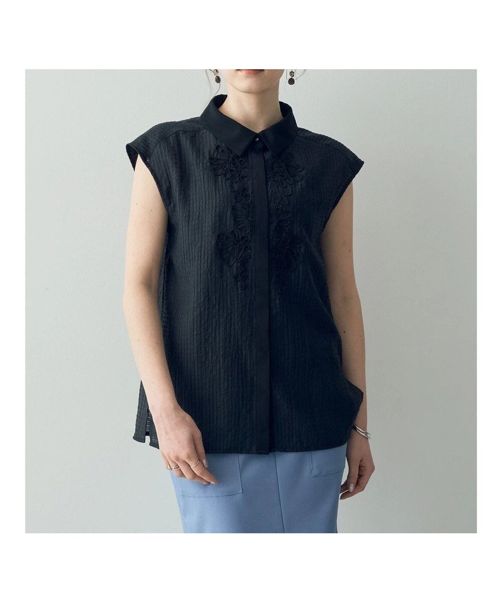 【イェッカ ヴェッカ/YECCA VECCA】のコード刺繍シアーブラウス インテリア・キッズ・メンズ・レディースファッション・服の通販 founy(ファニー) 　ファッション　Fashion　レディースファッション　Ladies' Fashion Online　トップス・カットソー　Tops/Tshirt　シャツ/ブラウス　Shirts/Blouses　インナー　Inner　キャミソール　Camisole　スリーブ　Sleeve　フレンチ　French　ポケット　Pocket　夏　Summer　春　Spring　S/S・春夏　Ss・Spring/Summer　Black|ID: prp329100004576818 ipo3291000000032618280