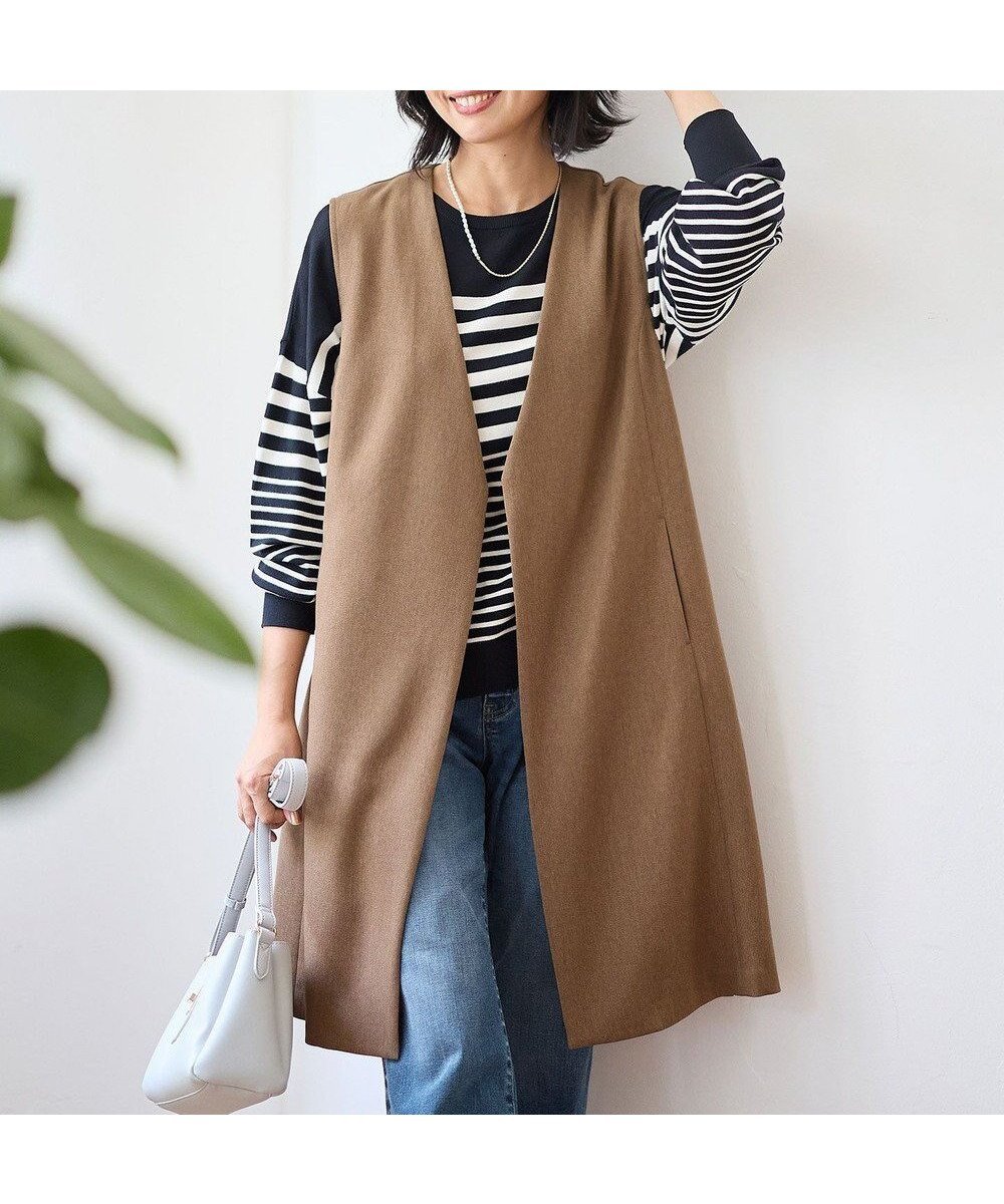【エニィファム/any FAM】の【洗濯機可】ロングジレ インテリア・キッズ・メンズ・レディースファッション・服の通販 founy(ファニー) 　ファッション　Fashion　レディースファッション　Ladies' Fashion Online　アウター　Coat Outerwear　トップス・カットソー　Tops/Tshirt　ベスト/ジレ　Gilets/Vests　おすすめ　Recommend　インナー　Inner　セレモニー　Ceremony　ベスト　Vest　エレガント 上品　Elegant　A/W・秋冬　Aw・Autumn/Winter・Fw・Fall-Winter　キャメル|ID: prp329100004576826 ipo3291000000032414779