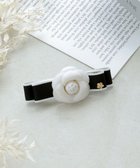 【ティアクラッセ/Tiaclasse】の【安田美沙子さん着用・選べる2TYPE】ローズモチーフバレッタ オフホワイト×ブラック|ID: prp329100004576832 ipo3291000000035826528