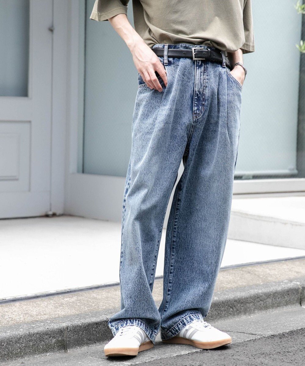 【ウィゴー/WEGO】の【ユニセックス着用ITEM/ウエストゴム/SMLサイズ展開】デニムルーズテーパードパンツ インテリア・キッズ・メンズ・レディースファッション・服の通販 founy(ファニー) 　ファッション　Fashion　レディースファッション　Fashion for Women　パンツ　Pants & Trousers　春　Spring　秋　Autumn　シンプル　Simple, Minimal　スマホ　Smartphone, Mobile Device　テーパード　Tapered, Tapered Pants　デニム　Denim, Jeans Material　ビッグ　Big, Oversized　半袖　Short Sleeve, Half Sleeve　ルーズ　Loose, Oversized　冬　Winter / This Winter　A/W・秋冬　Autumn/Winter　S/S・春夏　SS, Spring/Summer, Warm Season　プチプライス・低価格　Affordable / Budget Price　おすすめ　Recommended / Our Picks　夏　Summer　デニム中濃加工色|ID: prp329100004576839 ipo3291000000033577734