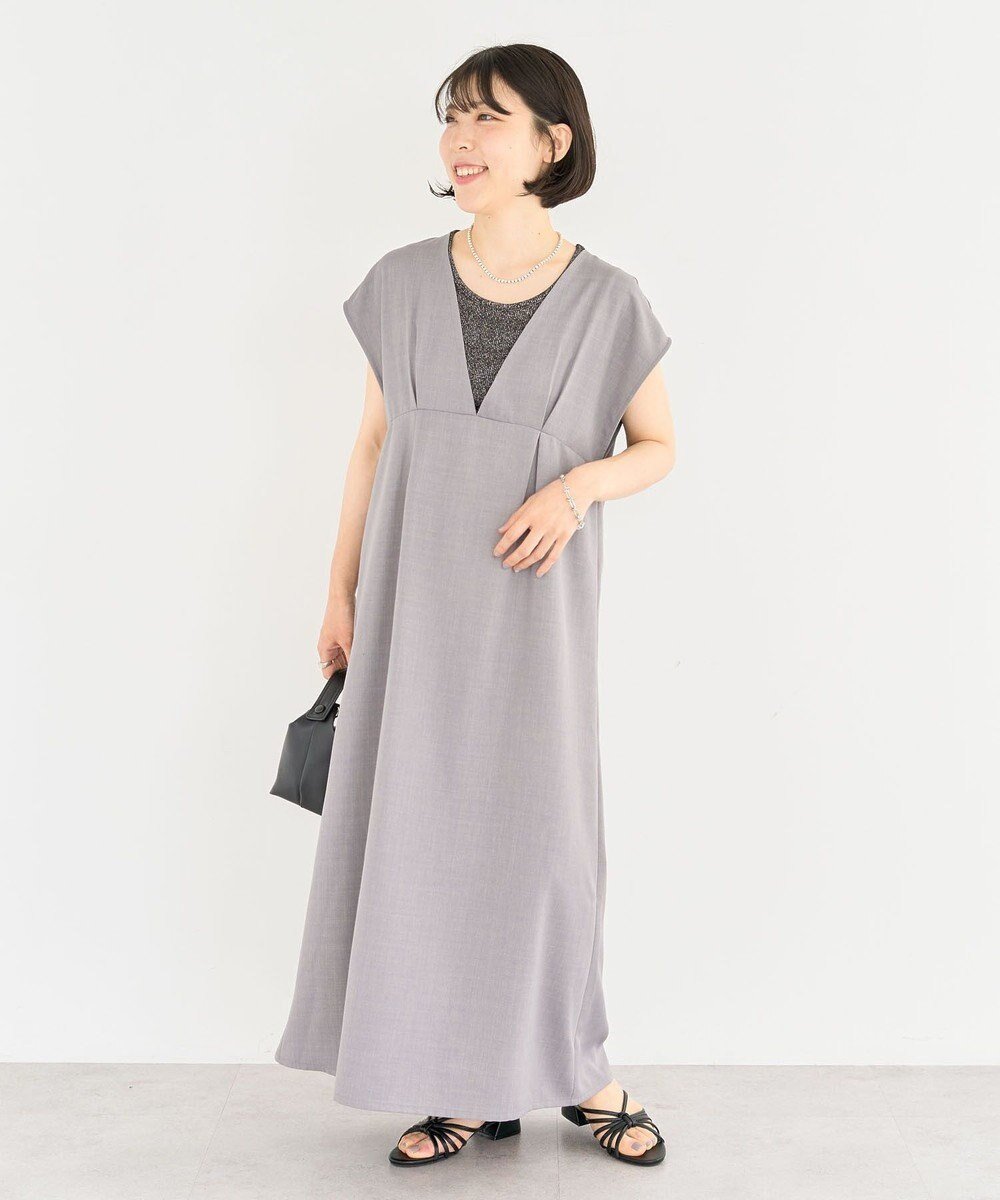 【グリーンパークス/Green Parks】のフレンチスリーブレースアップジャンスカ 人気、トレンドファッション・服の通販 founy(ファニー) 　ファッション　Fashion　レディースファッション　Fashion for Women　スカート　Skirts　おすすめ　Recommended / Our Picks　スリーブ　Sleeve, Long Sleeve / Short Sleeve　フェミニン　Feminine, Girly　フレア　Flare, Flared　フレンチ　French, French Style　ポケット　Pocket, Pocket Detail　ロング　Long, Long-Length　夏　Summer　春　Spring　S/S・春夏　SS, Spring/Summer, Warm Season　 other-1|ID: prp329100004576894 ipo3291000000032415639