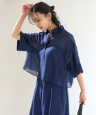 【アンフィーロ 自由区/UNFILO】の【洗える/接触冷感】ライトシアー クロップドシャツ ダークブルー|ID: prp329100004576901 ipo3291000000032415718