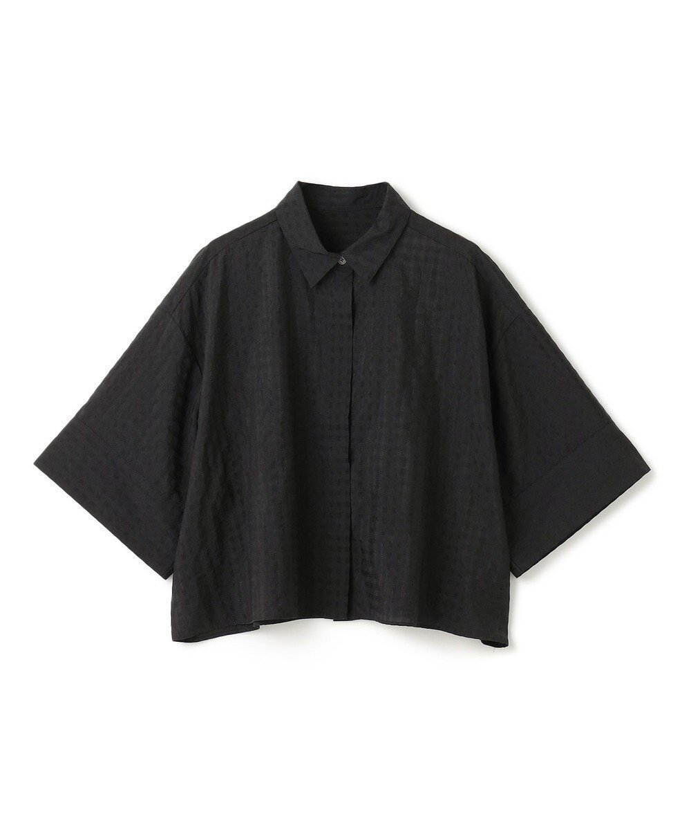 【アンフィーロ 自由区/UNFILO】のライトシアー クロップドシャツ インテリア・キッズ・メンズ・レディースファッション・服の通販 founy(ファニー) ファッション Fashion レディースファッション Fashion for Women トップス・カットソー Cut & Sew Tops シャツ・ブラウス・オフィスカジュアル Elegant Blouses & Button-Ups おすすめ Recommended / Our Picks キュプラ Cupro, Eco Fabric ショート Short, Short Length チェック Check, Plaid, Tartan バランス Balance, Style Balance ボトム Bottoms, Lower Wear モノトーン Monotone, Black and White ワイド Wide, Wide Fit 夏 Summer 春 Spring S/S・春夏 SS, Spring/Summer, Warm Season 羽織 Haori, Light Jacket モノトーンチェック|ID: prp329100004576901 ipo3291000000033353738