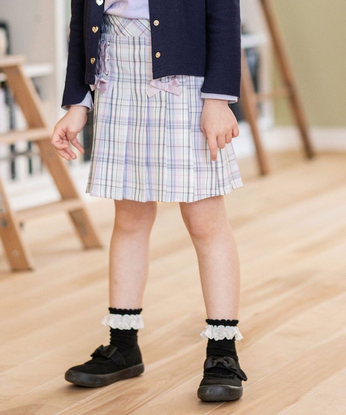 【エニファム/any FAM / KIDS】のチェック柄 ガーリー スカパン インテリア・キッズ・メンズ・レディースファッション・服の通販 founy(ファニー) https://founy.com/ ファッション Fashion キッズファッション Fashion for Kids ボトムス Bottoms ガーリー Girly, Feminine Style チェック Check, Plaid, Tartan プリーツ Pleats, Pleated ポケット Pocket, Pocket Detail リボン Ribbon, Bow 夏 Summer 春 Spring S/S・春夏 SS, Spring/Summer, Warm Season |ID: prp329100004577813 ipo3291000000032633405