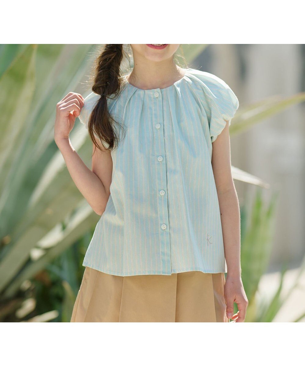 【組曲 / KIDS/KUMIKYOKU】の【110-140㎝】サマーストライプ ブラウス 人気、トレンドファッション・服の通販 founy(ファニー) 　ファッション　Fashion　キッズファッション　KIDS Children’s Clothing　トップス・カットソー　Tops/Tees/Kids　サマー　Summer　シンプル　Simple　ストライプ　Stripe　スリーブ　Sleeve　リボン　Ribbon　エレガント 上品　Elegant　夏　Summer　春　Spring　S/S・春夏　Ss・Spring/Summer　 other-1|ID: prp329100004577816 ipo3291000000032562729