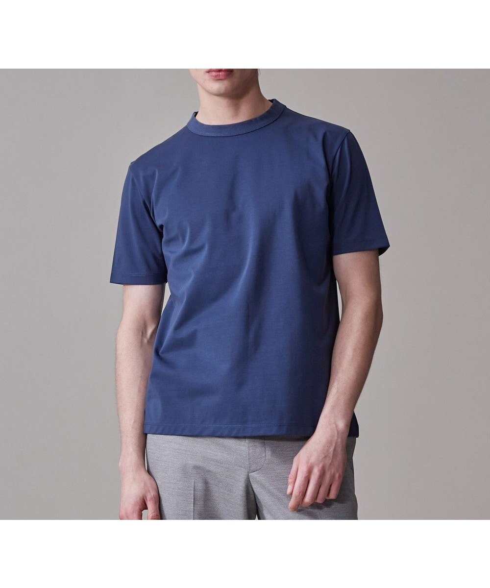【ジェイ プレス/J.PRESS / MEN】のシルクのような光沢感の上品Tシャツ【UVカット / 接触冷感 / 吸水速乾】【J.PRESS PREMIUM JERSEY】ポンチクルーネック Tシャツ インテリア・キッズ・メンズ・レディースファッション・服の通販 founy(ファニー) 　ファッション　Fashion　メンズファッション　Fashion for Men　トップス・カットソー　Cut & Sew Tops　メンズシャツ　Shirts　インナー　Innerwear　春　Spring　カットソー　Cut and Sewn Top　吸水　Absorbent, Quick-Dry　シルク　Silk, 100% Silk　シンプル　Simple, Minimal　ジャケット　Jacket, Outerwear　なめらか　Smooth, Silky Texture　フィット　Fit, Slim Fit　無地　Plain, Solid Color　レギュラー　Regular, Standard Fit　S/S・春夏　SS, Spring/Summer, Warm Season　おすすめ　Recommended / Our Picks　夏　Summer　エレガント 上品　Elegant　ブルー系|ID: prp329100004577831 ipo3291000000033563463