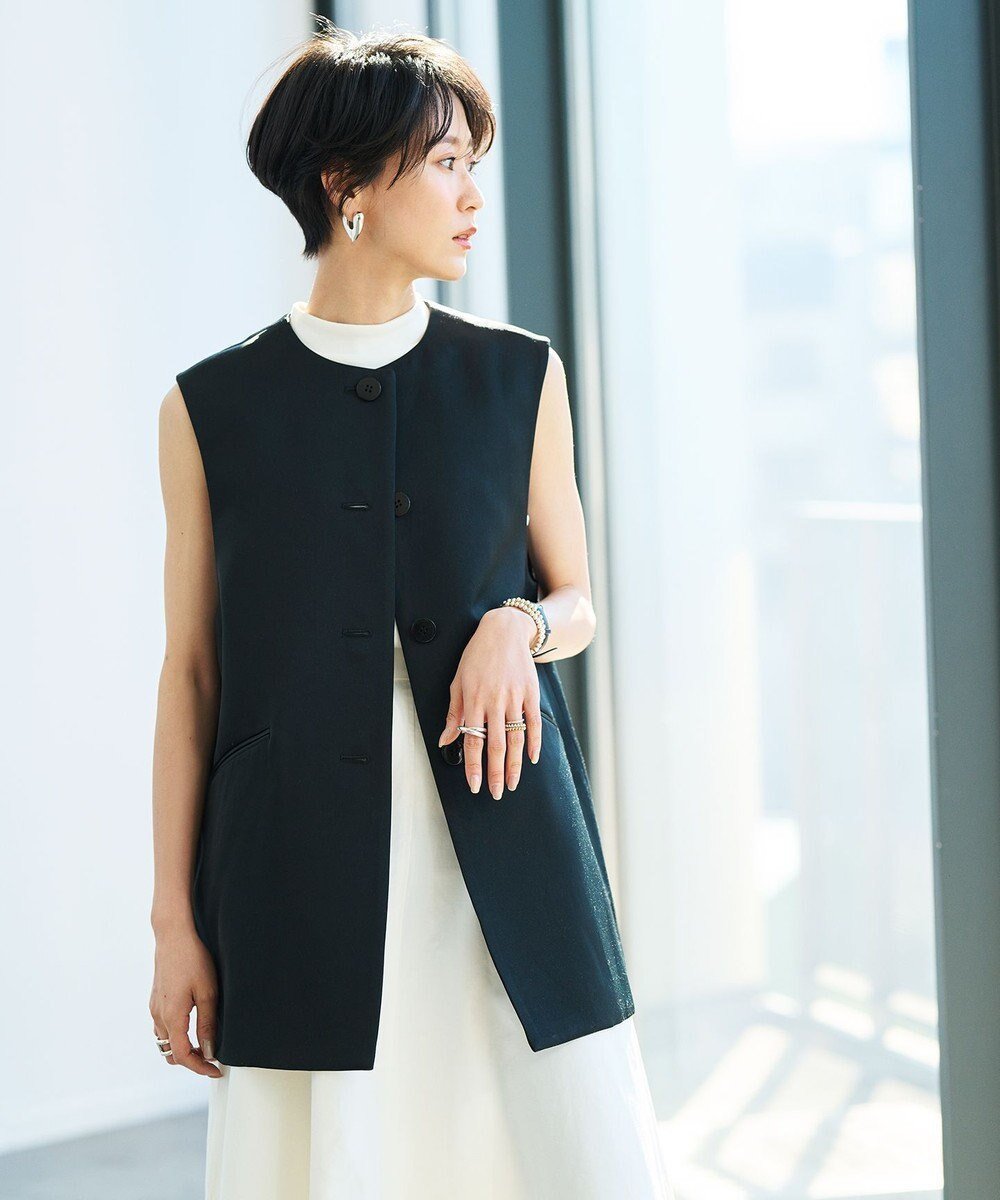 【ハッシュニュアンス/#Newans】のチュニックジレ インテリア・キッズ・メンズ・レディースファッション・服の通販 founy(ファニー) ファッション Fashion レディースファッション Fashion for Women アウター Coat / Outerwear Collection レディースジャケット・軽アウター Jackets クラシック Classic, Timeless Style サテン Satin, Glossy Fabric ジャケット Jacket, Outerwear タートル Turtleneck, Turtle Collar ノースリーブ Sleeveless, No-Sleeve ポケット Pocket, Pocket Detail エレガント 上品 Elegant ビジネス 仕事 通勤 Business / Work / Commuting 夏 Summer 春 Spring S/S・春夏 SS, Spring/Summer, Warm Season ブラック|ID: prp329100004577859 ipo3291000000034178362