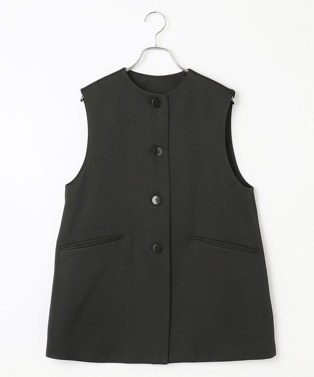 【ハッシュニュアンス/#Newans】のチュニックジレ インテリア・キッズ・メンズ・レディースファッション・服の通販 founy(ファニー) 　ファッション　Fashion　レディースファッション　Fashion for Women　アウター　Coat / Outerwear Collection　レディースジャケット・軽アウター　Jackets　クラシック　Classic, Timeless Style　サテン　Satin, Glossy Fabric　ジャケット　Jacket, Outerwear　タートル　Turtleneck, Turtle Collar　ノースリーブ　Sleeveless, No-Sleeve　ポケット　Pocket, Pocket Detail　エレガント 上品　Elegant　ビジネス 仕事 通勤　Business / Work / Commuting　夏　Summer　春　Spring　S/S・春夏　SS, Spring/Summer, Warm Season　ブラック|ID: prp329100004577859 ipo3291000000035618073