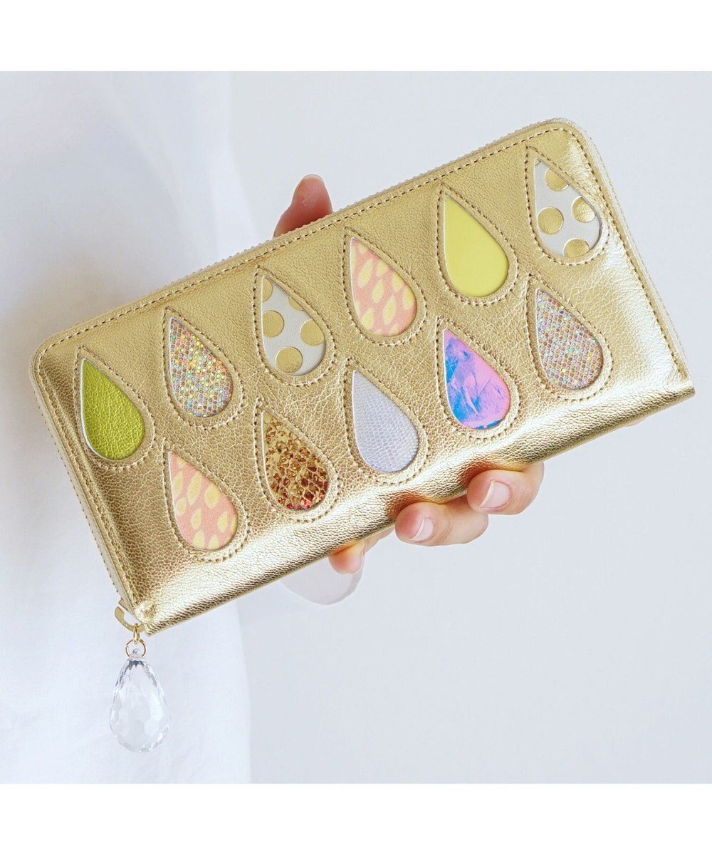 【ツモリチサト キャリー/tsumori chisato CARRY】のドロップス ラウンドファスナー長財布 【かわいいデザイン!本革のやわらかな風合い】 インテリア・キッズ・メンズ・レディースファッション・服の通販 founy(ファニー) 　ファッション　Fashion　レディースファッション　Ladies' Fashion Online　財布　Wallets　パッチワーク　Patchwork　ポケット　Pocket　ラウンド　Round　人気　Popularity　財布　Wallet　ゴールドⅡ|ID: prp329100004577865 ipo3291000000032643346