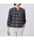 【ジェイ プレス/J.PRESS】の【洗える】コンパクトチェック スタンドカラー ブラウス ネイビーチェック系|ID: prp329100004577868 ipo3291000000033529225