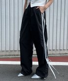 【ウィゴー/WEGO】の【ウエストゴム】ラインリボンデザインナイロンバンツ ブラック|ID: prp329100004577927 ipo3291000000032426616