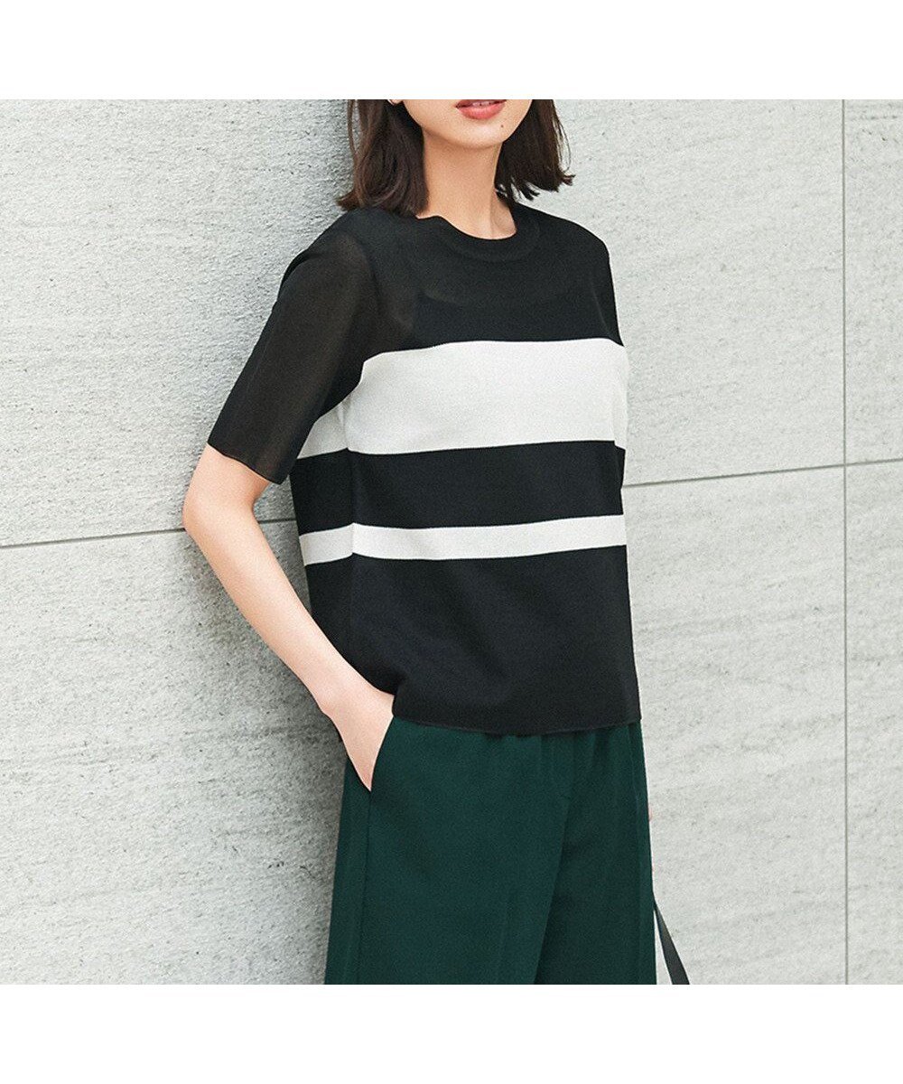 【アイシービー/iCB】の【洗える】 シアースムースボーダー ニット 人気、トレンドファッション・服の通販 founy(ファニー) 　ファッション　Fashion　レディースファッション　Fashion for Women　トップス・カットソー　Cut & Sew Tops　ニット　Knit Tops & Sweaters　春　Spring　洗える　Machine Washable　シアー　Sheer, See-Through　ジャケット　Jacket, Outerwear　ストレッチ　Stretch, Stretchy Fabric　ストレート　Straight, Straight Cut　セーター　Sweater, Knitwear　ダウン　Down, Puffer　ボトム　Bottoms, Lower Wear　ボーダー　Border, Stripe　S/S・春夏　SS, Spring/Summer, Warm Season　夏　Summer　エレガント 上品　Elegant　2025年　2025　2025春夏・S/S　Spring/Summer 2025 SS25　 other-1|ID: prp329100004577960 ipo3291000000033153703