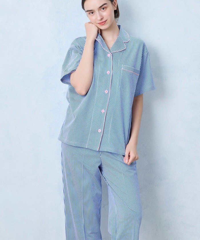 【ウンナナクール/une nana cool】の【綿混】ロンドンストライプ半袖パジャマ MADE WITH LIBERTY FABRIC インテリア・キッズ・メンズ・レディースファッション・服の通販 founy(ファニー) https://founy.com/ ファッション Fashion レディースファッション WOMEN トップス・カットソー Tops/Tshirt 春 Spring ストライプ Stripe パイピング Piping パジャマ Pajamas プリント Print 半袖 Short Sleeve リラックス Relax ロンドン London S/S・春夏 Ss・Spring/Summer NEW・新作・新着・新入荷 New Arrivals おすすめ Recommend 夏 Summer |ID: prp329100004577971 ipo3291000000032427156
