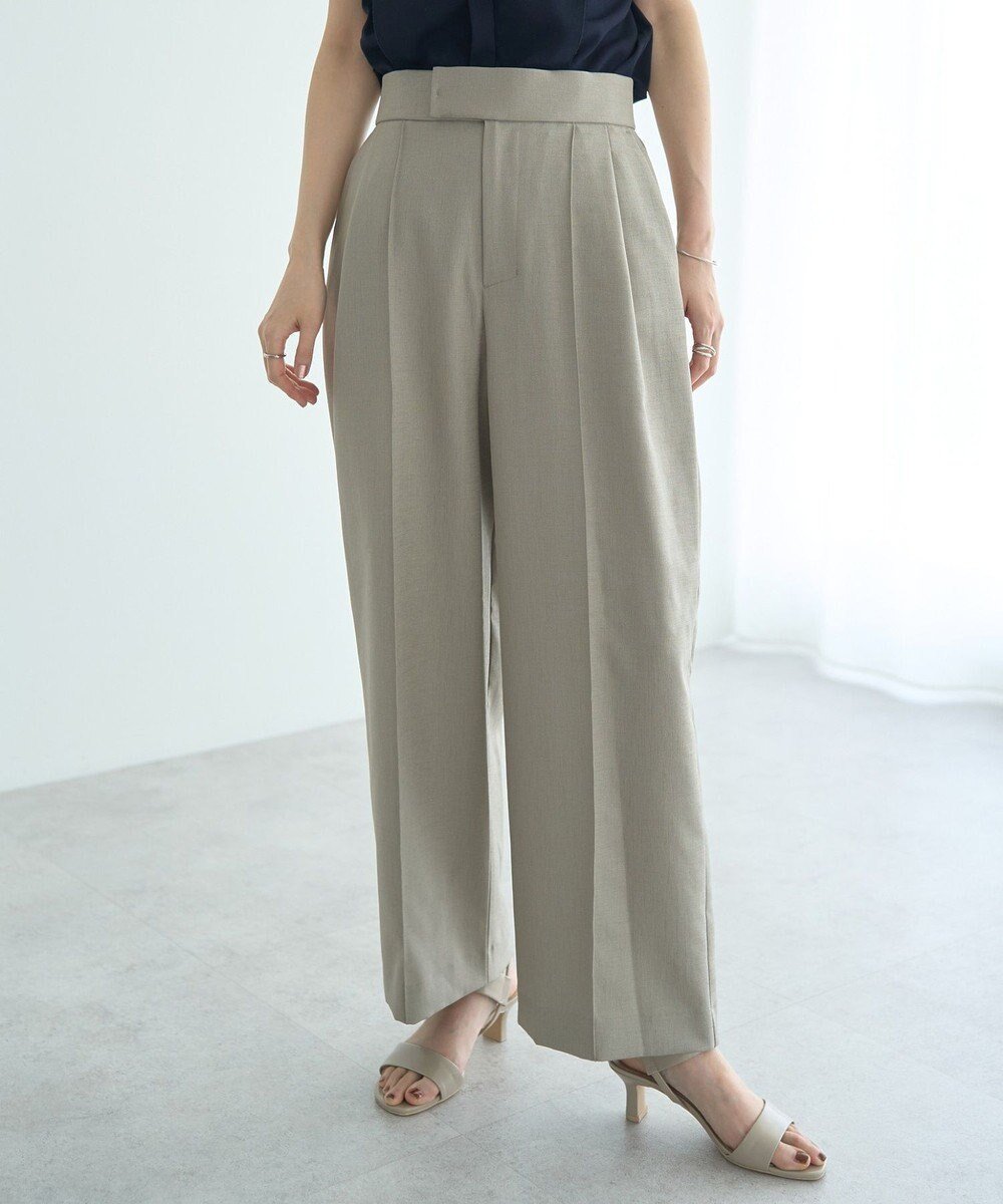 【イェッカ ヴェッカ/YECCA VECCA】のリネンライクシャイニーツイルパンツ インテリア・キッズ・メンズ・レディースファッション・服の通販 founy(ファニー) 　ファッション　Fashion　レディースファッション　Fashion for Women　パンツ　Pants & Trousers　ポケット　Pocket, Pocket Detail　ワイド　Wide, Wide Fit　エレガント 上品　Elegant　夏　Summer　春　Spring　S/S・春夏　SS, Spring/Summer, Warm Season　Gray Beige|ID: prp329100004578059 ipo3291000000032427687