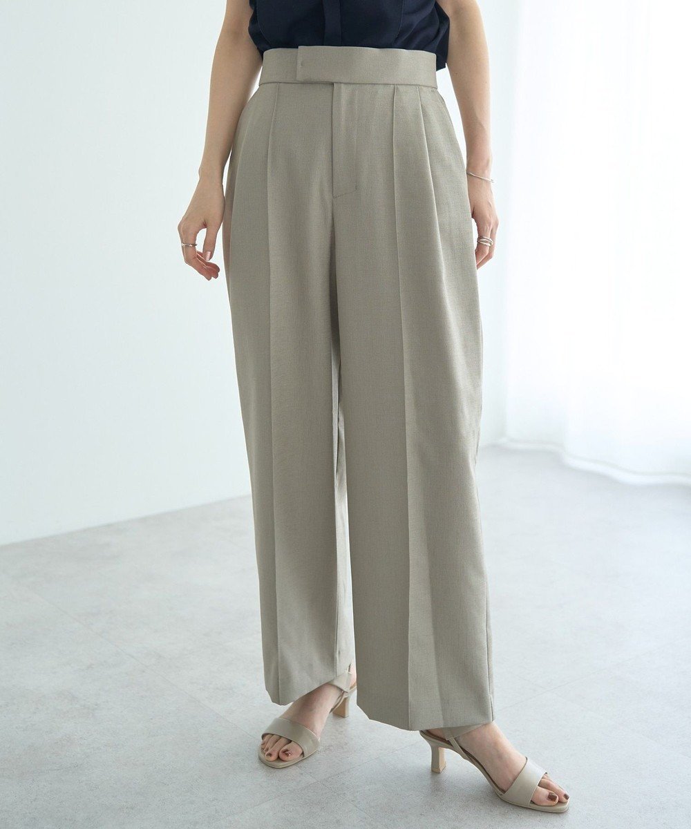 【イェッカ ヴェッカ/YECCA VECCA】のリネンライクシャイニーツイルパンツ インテリア・キッズ・メンズ・レディースファッション・服の通販 founy(ファニー) 　ファッション　Fashion　レディースファッション　Fashion for Women　パンツ　Pants & Trousers　ポケット　Pocket, Pocket Detail　ワイド　Wide, Wide Fit　エレガント 上品　Elegant　夏　Summer　春　Spring　S/S・春夏　SS, Spring/Summer, Warm Season　Gray Beige|ID: prp329100004578059 ipo3291000000033657088