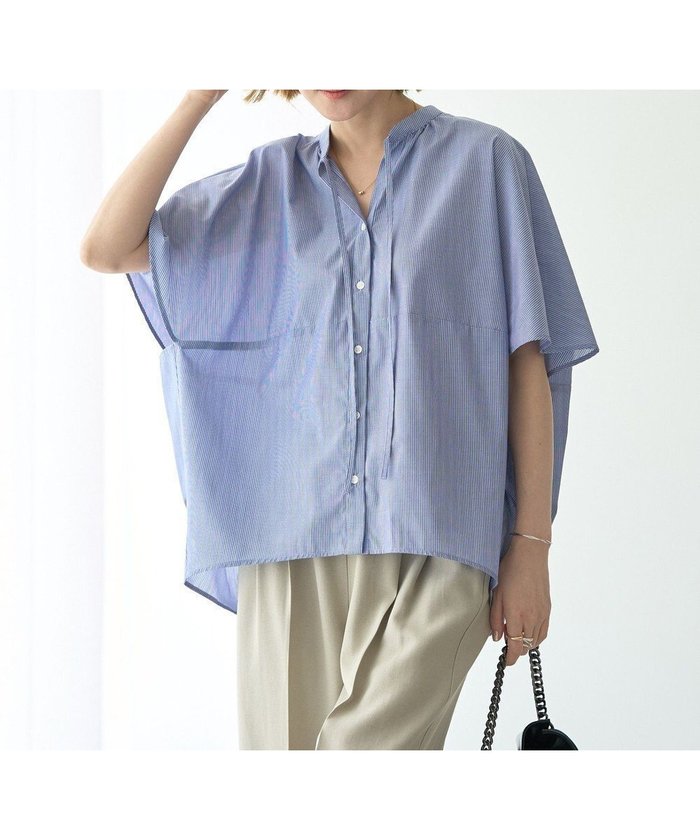 【イェッカ ヴェッカ/YECCA VECCA】のスキッパーコクーンシャツ インテリア・キッズ・メンズ・レディースファッション・服の通販 founy(ファニー) https://founy.com/ ファッション Fashion レディースファッション Fashion for Women トップス・カットソー Cut & Sew Tops シャツ・ブラウス・オフィスカジュアル Elegant Blouses & Button-Ups おすすめ Recommended / Our Picks スキッパー Skipper, Open Collar ストライプ Stripe, Striped Pattern ポケット Pocket, Pocket Detail 夏 Summer 春 Spring S/S・春夏 SS, Spring/Summer, Warm Season |ID: prp329100004578060 ipo3291000000032427689