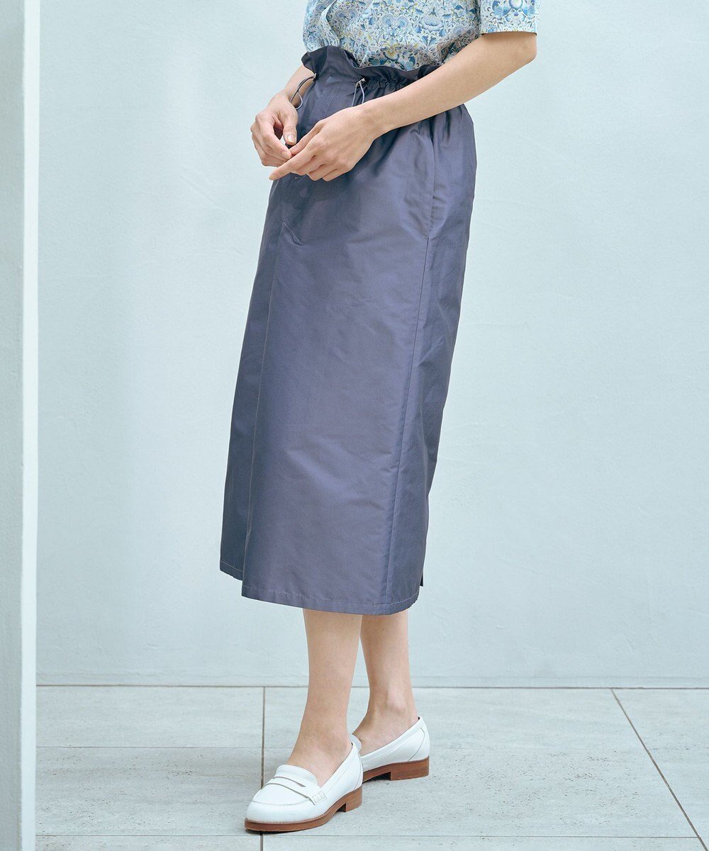【ジェイ プレス/J.PRESS】の【洗える】シャンブレータフタ ナロー スカート 人気、トレンドファッション・服の通販 founy(ファニー) 　ファッション　Fashion　レディースファッション　Fashion for Women　スカート　Skirts　春　Spring　洗える　Machine Washable　ギャザー　Gathered, Ruffled　グログラン　Grosgrain, Grosgrain Ribbon　シンプル　Simple, Minimal　タフタ　Taffeta, Structured Fabric　ドローストリング　Drawstring, Pull Cord　なめらか　Smooth, Silky Texture　バランス　Balance, Style Balance　フィット　Fit, Slim Fit　S/S・春夏　SS, Spring/Summer, Warm Season　夏　Summer　エレガント 上品　Elegant　 other-1|ID: prp329100004578069 ipo3291000000034295302
