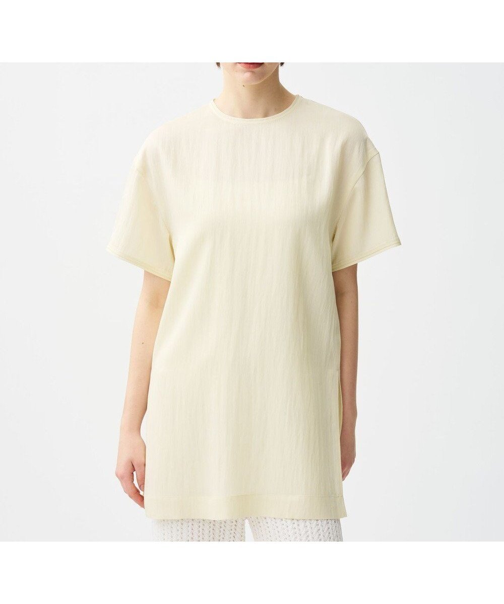 【アンクレイヴ/uncrave】のドレープツイル Tブラウス 人気、トレンドファッション・服の通販 founy(ファニー) 　ファッション　Fashion　レディースファッション　Fashion for Women　トップス・カットソー　Cut & Sew Tops　シャツ・ブラウス・オフィスカジュアル　Elegant Blouses & Button-Ups　春　Spring　シンプル　Simple, Minimal　スリット　Slit, Slit Detail　チュニック　Tunic, Long Top　バランス　Balance, Style Balance　パイピング　Piping, Trim Design　S/S・春夏　SS, Spring/Summer, Warm Season　夏　Summer　エレガント 上品　Elegant　 other-1|ID: prp329100004578081 ipo3291000000032722495