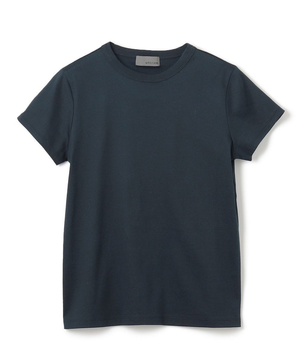 【アンクレイヴ/uncrave】の【接触冷感・洗濯機洗い可】ライトスムース コンパクトTシャツ インテリア・キッズ・メンズ・レディースファッション・服の通販 founy(ファニー) 　ファッション　Fashion　レディースファッション　Fashion for Women　トップス・カットソー　Cut & Sew Tops　シャツ・ブラウス・オフィスカジュアル　Elegant Blouses & Button-Ups　ロングTシャツ・Tシャツ　Longline T-Shirts & Tees　カットソー・ベーシックTシャツ　Cut-and-Sewn Tops / Stretch Tees & Basics　春　Spring　カットソー　Cut and Sewn Top　コンパクト　Compact, Small Size　シルク　Silk, 100% Silk　ボトム　Bottoms, Lower Wear　S/S・春夏　SS, Spring/Summer, Warm Season　夏　Summer　エレガント 上品　Elegant　ネイビー|ID: prp329100004578082 ipo3291000000032427872