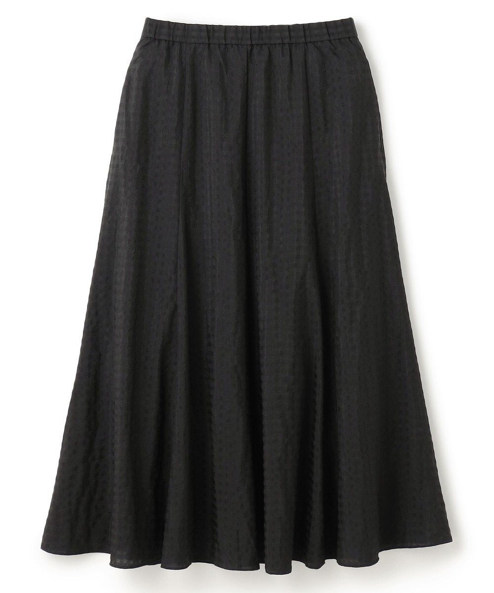 【アンフィーロ 自由区/UNFILO】のライトシアー フレアスカート インテリア・キッズ・メンズ・レディースファッション・服の通販 founy(ファニー) 　ファッション　Fashion　レディースファッション　Fashion for Women　スカート　Skirts　Aライン・フレアスカート　A-Line & Flared Skirts　キュプラ　Cupro, Eco Fabric　チェック　Check, Plaid, Tartan　フレア　Flare, Flared　モノトーン　Monotone, Black and White　エレガント 上品　Elegant　夏　Summer　春　Spring　S/S・春夏　SS, Spring/Summer, Warm Season　モノトーンチェック|ID: prp329100004578095 ipo3291000000035602459