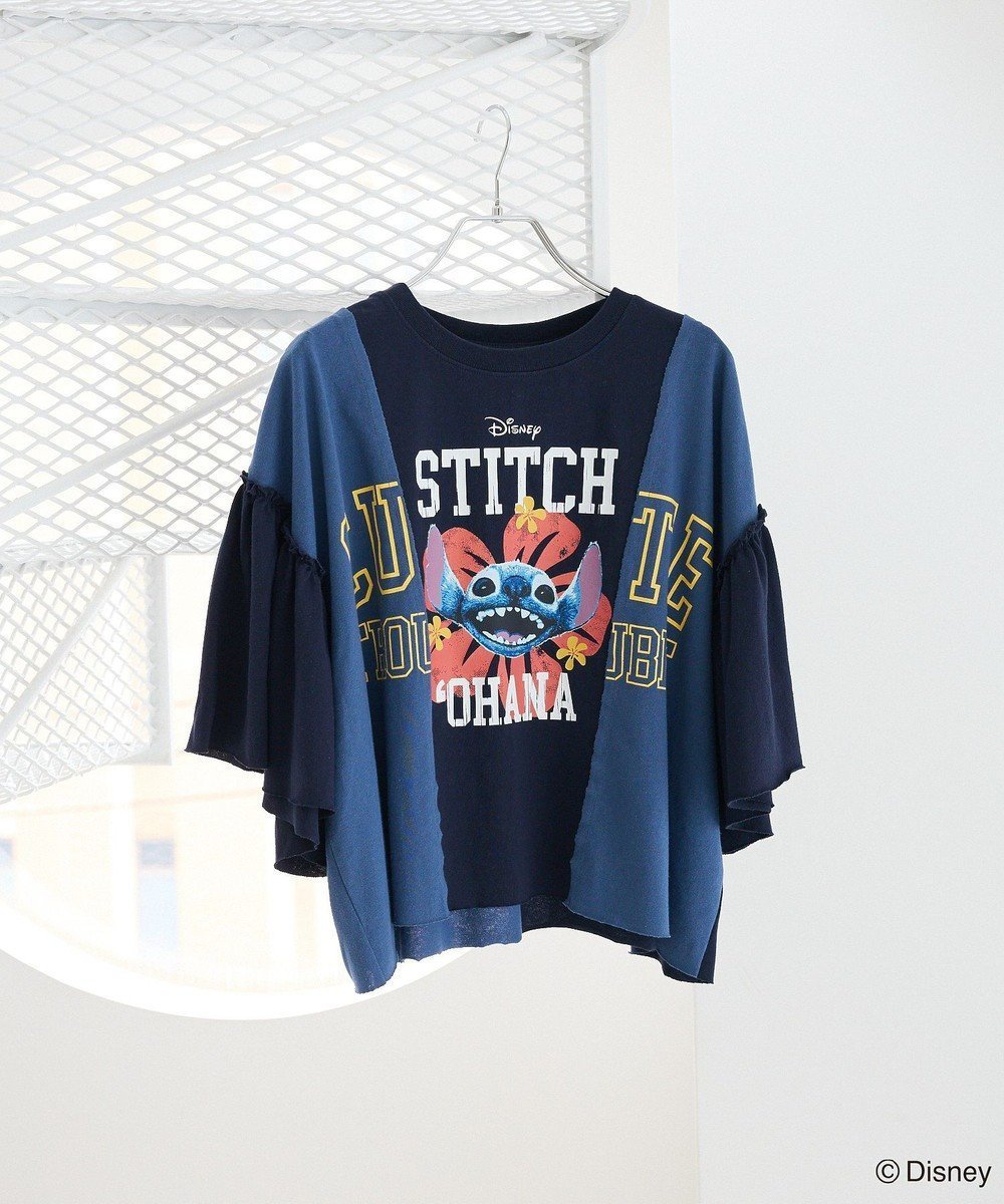 【グリーンパークス/Green Parks】のスティッチ/リメイク風ドッキングTシャツ インテリア・キッズ・メンズ・レディースファッション・服の通販 founy(ファニー) 　ファッション　Fashion　レディースファッション　Ladies' Fashion Online　トップス・カットソー　Tops/Tshirt　シャツ/ブラウス　Shirts/Blouses　ロング / Tシャツ　T-Shirts　カットソー　Cut and Sewn　おすすめ　Recommend　カットソー　Cut And Sew　シンプル　Simple　ドッキング　Docking　フリル　Frills　フロント　Front　プリント　Print　ボトム　Bottom　ポケット　Pocket　リメイク　Remake　ワイド　Wide　夏　Summer　春　Spring　S/S・春夏　Ss・Spring/Summer　Blue|ID: prp329100004578100 ipo3291000000032428016