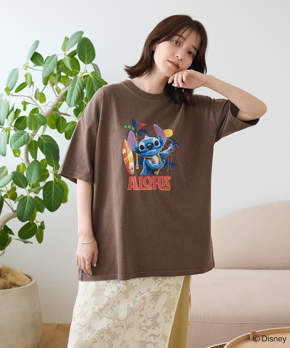 【グリーンパークス/Green Parks】のスティッチ/ウ゛ィンテージ風ピグメントTシャツ インテリア・キッズ・メンズ・レディースファッション・服の通販 founy(ファニー) 　ファッション　Fashion　レディースファッション　Fashion for Women　トップス・カットソー　Cut & Sew Tops　シャツ・ブラウス・オフィスカジュアル　Elegant Blouses & Button-Ups　ロングTシャツ・Tシャツ　Longline T-Shirts & Tees　カットソー・ベーシックTシャツ　Cut-and-Sewn Tops / Stretch Tees & Basics　おすすめ　Recommended / Our Picks　カットソー　Cut and Sewn Top　フロント　Front, Front Design　プリント　Print, Printed Pattern　ポケット　Pocket, Pocket Detail　モチーフ　Motif, Design Theme　夏　Summer　春　Spring　S/S・春夏　SS, Spring/Summer, Warm Season　Brown|ID: prp329100004578102 ipo3291000000033657519