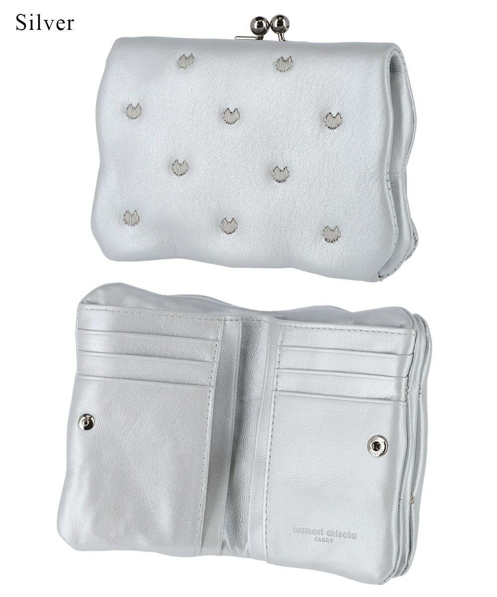 【ツモリチサト キャリー/tsumori chisato CARRY】のぷちネコ 2つ折り財布 がま口 インテリア・キッズ・メンズ・レディースファッション・服の通販 founy(ファニー) 　ファッション　Fashion　レディースファッション　Fashion for Women　ミニ財布・二つ折り財布　Wallets & Card Cases　コイン　Coin, Coin Design　コンパクト　Compact, Small Size　シンプル　Simple, Minimal　ドット　Polka Dot, Dot Pattern　ネコ　Cat, Feline Motif　ポケット　Pocket, Pocket Detail　ラウンド　Round, Round Neck　再入荷　Restock / Back in Stock　財布　Wallet, Purse　シルバー|ID: prp329100004579272 ipo3291000000033003211