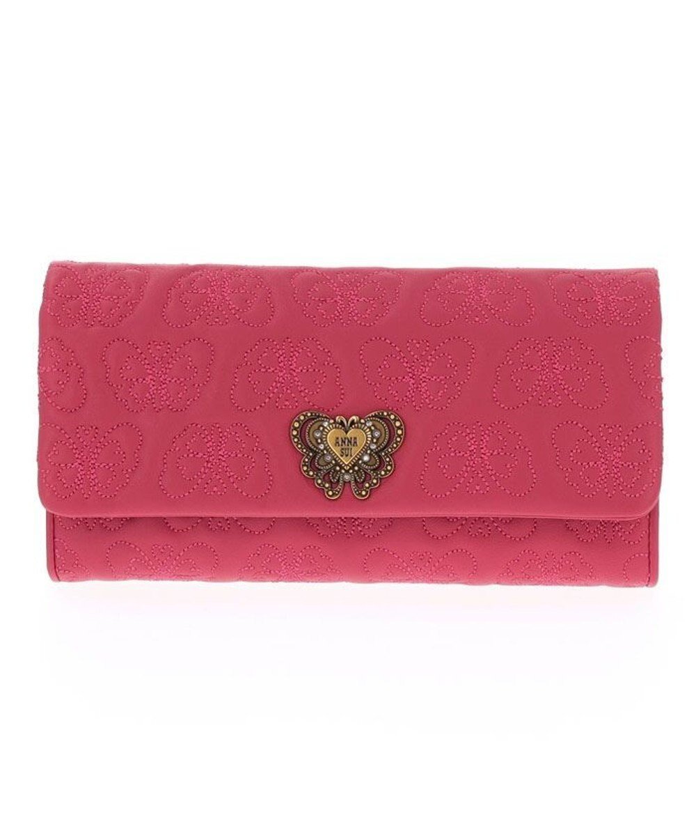 【アナスイ/ANNA SUI】のチェイス 被せ長財布 インテリア・キッズ・メンズ・レディースファッション・服の通販 founy(ファニー) 　ファッション　Fashion　レディースファッション　Fashion for Women　ミニ財布・二つ折り財布　Wallets & Card Cases　バタフライ　Butterfly, Butterfly Motif　ブローチ　Brooch, Pin Brooch　財布　Wallet, Purse　軽量　Lightweight, Ultra Light　ピンク|ID: prp329100004579274 ipo3291000000032708548