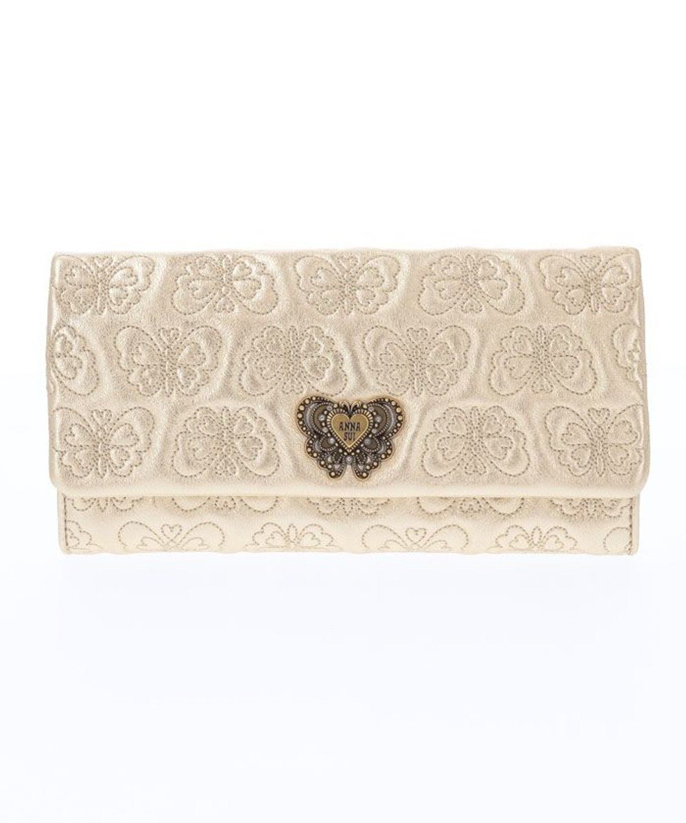 【アナスイ/ANNA SUI】のチェイス 被せ長財布 インテリア・キッズ・メンズ・レディースファッション・服の通販 founy(ファニー) 　ファッション　Fashion　レディースファッション　Fashion for Women　ミニ財布・二つ折り財布　Wallets & Card Cases　バタフライ　Butterfly, Butterfly Motif　ブローチ　Brooch, Pin Brooch　財布　Wallet, Purse　軽量　Lightweight, Ultra Light　ゴールド|ID: prp329100004579274 ipo3291000000032708550