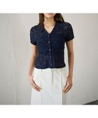 【グレース コンチネンタル/GRACE CONTINENTAL】のレースカットスキッパートップ 人気、トレンドファッション・服の通販 founy(ファニー) ファッション Fashion レディースファッション Fashion for Women トップス・カットソー Cut & Sew Tops シャツ・ブラウス・オフィスカジュアル Elegant Blouses & Button-Ups シャーリング Shirring, Ruched スキッパー Skipper, Open Collar フェミニン Feminine, Girly レース Lace, Lace Fabric 夏 Summer 春 Spring S/S・春夏 SS, Spring/Summer, Warm Season 無地 Plain, Solid Color thumbnail ネイビー|ID: prp329100004579284 ipo3291000000034629073