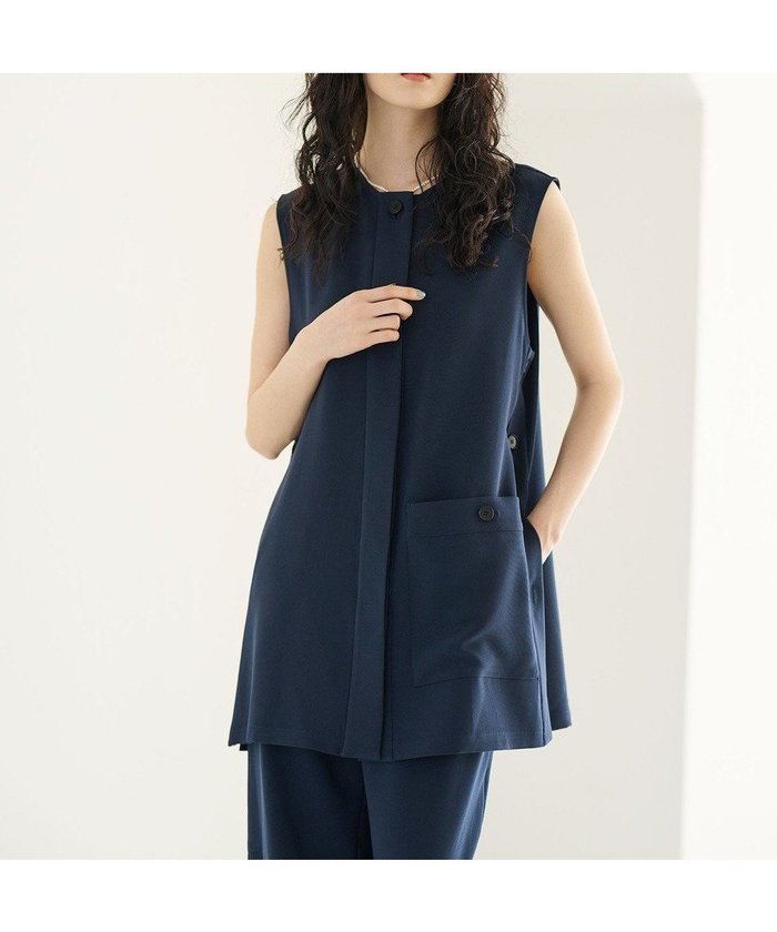 【ハッシュニュアンス/#Newans】のロングシャツベスト インテリア・キッズ・メンズ・レディースファッション・服の通販 founy(ファニー) https://founy.com/ ファッション Fashion レディースファッション Fashion for Women アウター Coat / Outerwear Collection トップス・カットソー Cut & Sew Tops シャツ・ブラウス・オフィスカジュアル Elegant Blouses & Button-Ups ベスト&ジレ / 重ね着スタイル Vests & Gilets とろみ Fluid, Flowy Fabric インナー Innerwear ベスト Vest, Waistcoat ポケット Pocket, Pocket Detail ロング Long, Long-Length エレガント 上品 Elegant 夏 Summer 春 Spring S/S・春夏 SS, Spring/Summer, Warm Season |ID: prp329100004579300 ipo3291000000033591346