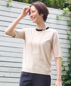 【自由区/JIYU-KU】の【アンサンブル対応・洗える】ウールシルク5分袖 ニット シャンパンベージュ|ID: prp329100004579306 ipo3291000000032783549
