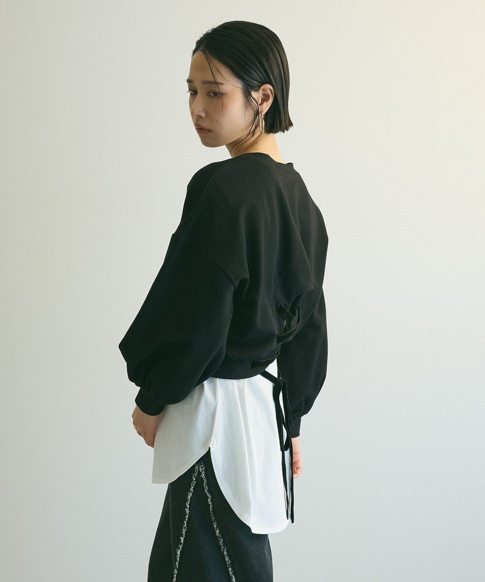 【グリーンパークス/Green Parks】のa.バックレースアップスウェット インテリア・キッズ・メンズ・レディースファッション・服の通販 founy(ファニー) 　ファッション　Fashion　レディースファッション　Fashion for Women　トップス・カットソー　Cut & Sew Tops　レディースパーカー・カジュアルフーディー　Casual Hoodies & Sweatshirts　スウェット・クルーネックトップス　Sweatshirts & Crewnecks / Relaxed Fit Sweat Tops　おすすめ　Recommended / Our Picks　コンパクト　Compact, Small Size　シンプル　Simple, Minimal　スウェット / スエット　Sweatshirt, Sweatwear　トレンド　Trend, Trending Now　フォルム　Silhouette, Form　フロント　Front, Front Design　ポケット　Pocket, Pocket Detail　レース　Lace, Lace Fabric　ワイド　Wide, Wide Fit　今季　This Season, Current Season　A/W・秋冬　Autumn/Winter　Black|ID: prp329100004579457 ipo3291000000032734455