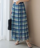 【23区/NIJYUSANKU】の【WEB 一部店舗限定/洗える】手書き風チェックプリント ギャザー スカート ブルーチェック|ID: prp329100004579462 ipo3291000000034309994