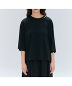 【ベイジ,/BEIGE,】の【洗える・GLOW 8月号掲載】S.BABILA / スリットネックオーバーサイズTシャツ Black|ID: prp329100004579493 ipo3291000000033372600